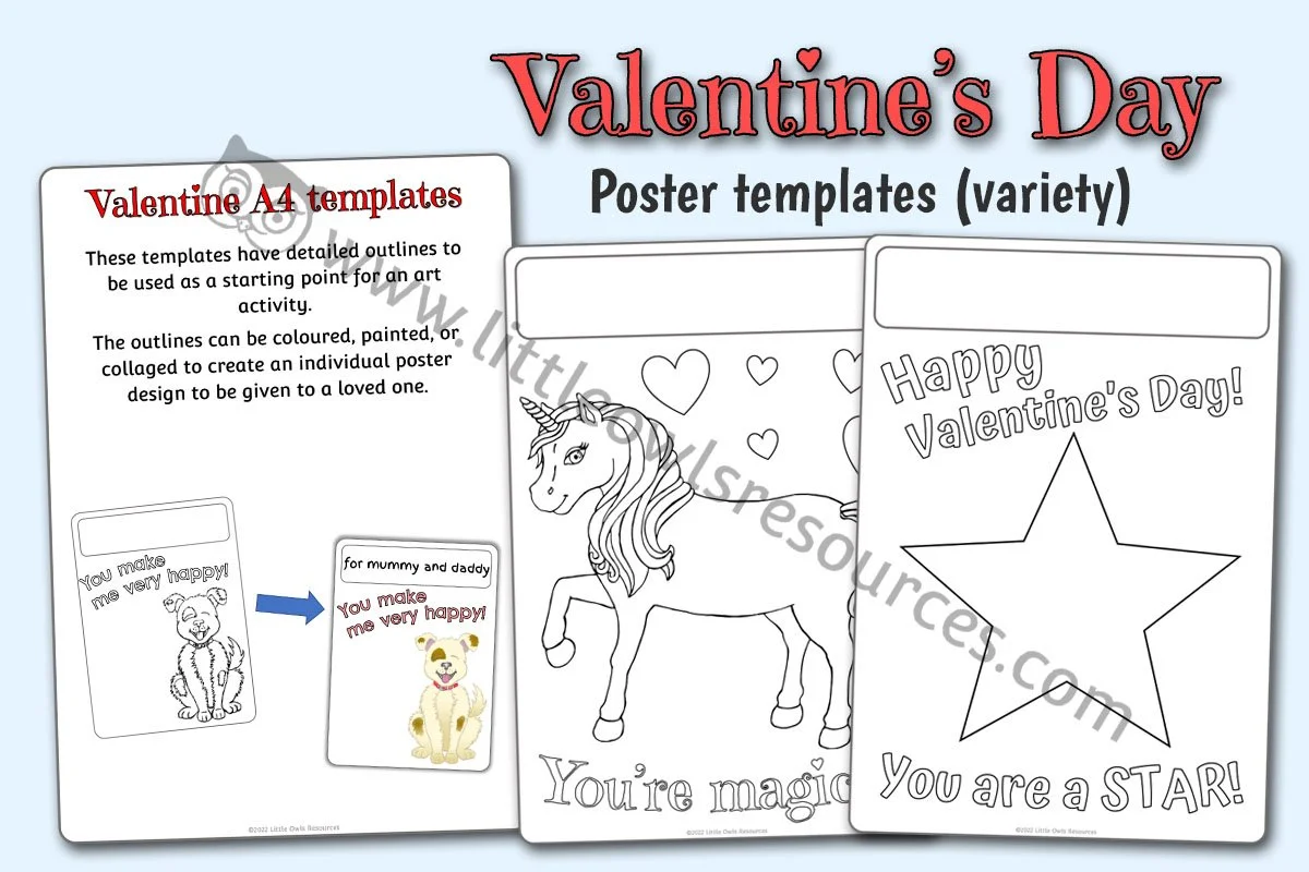 valentine's day: art & craft message template | eyfs & ks1